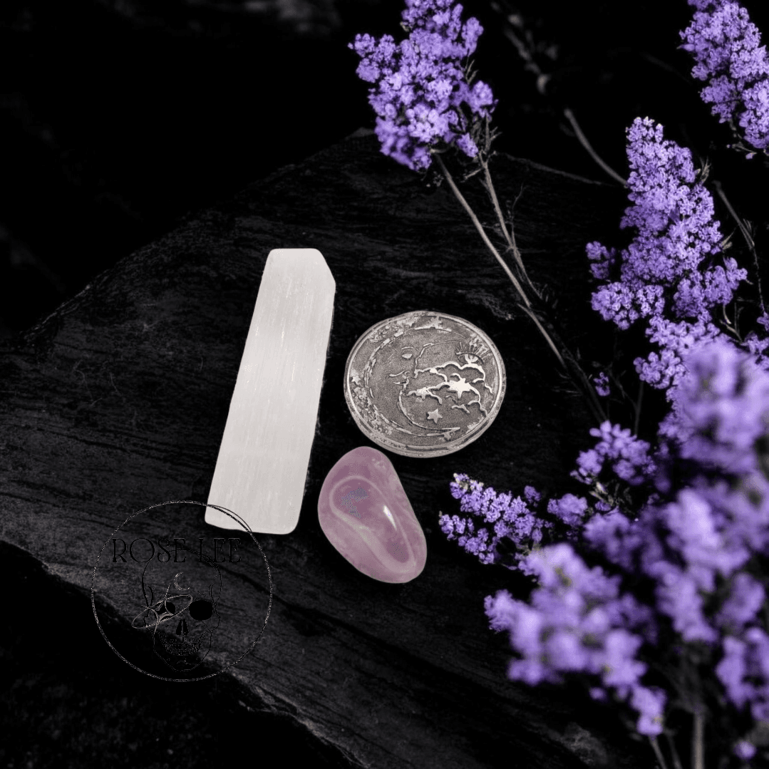 The Dream Coin Set – Somnium Nummus (with Amethyst & Selenite)