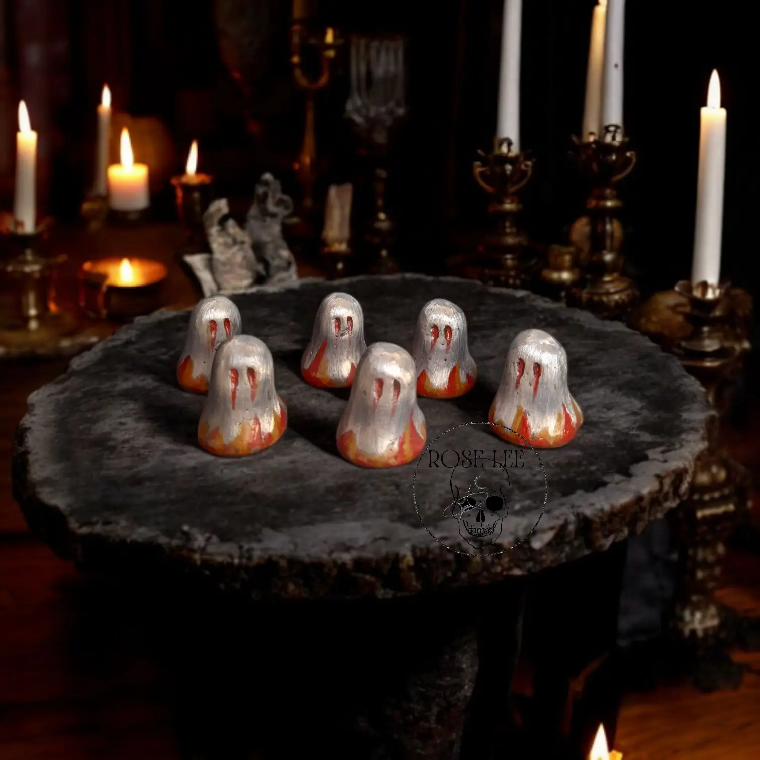 The Ember Wreath – Handmade Pewter Ghost Figurine – The Cursed Collection