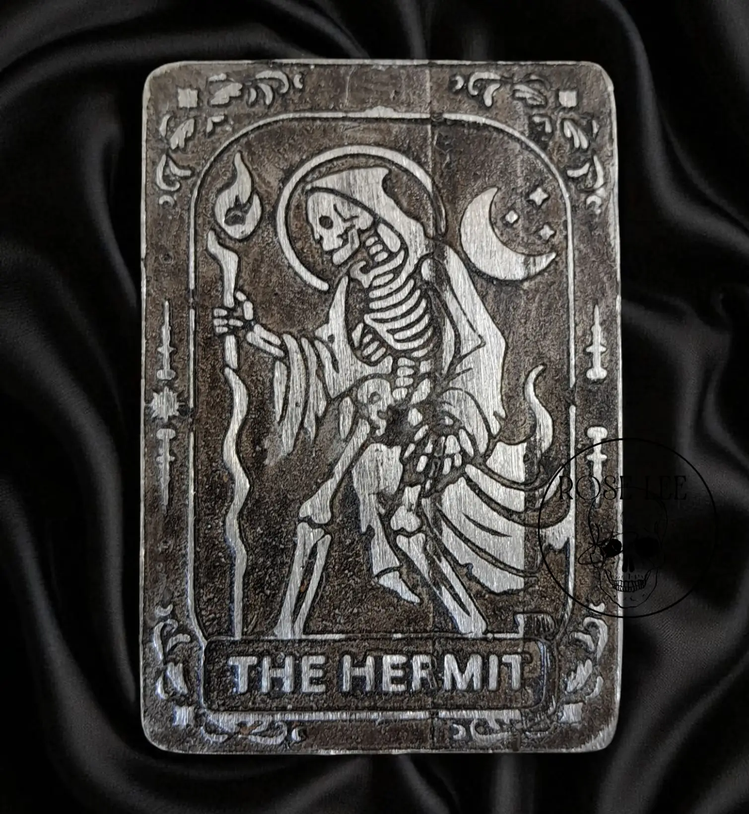 Metal Tarot Card – The Hermit – Pewter Art