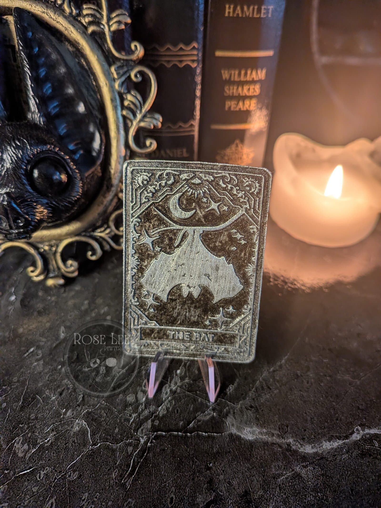 handmade The Bat tarot card