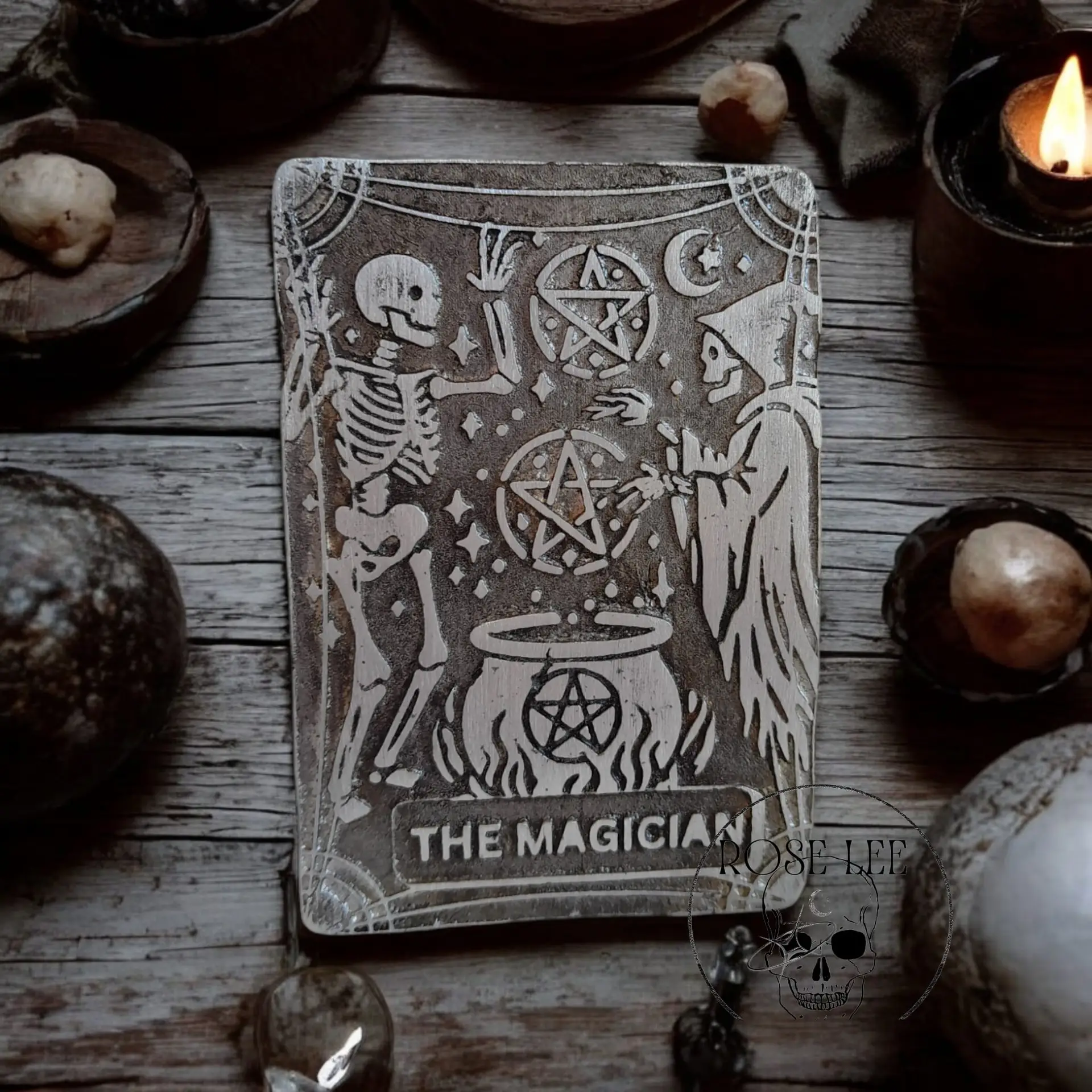 The Magician – Metal Tarot Card – Pewter Art