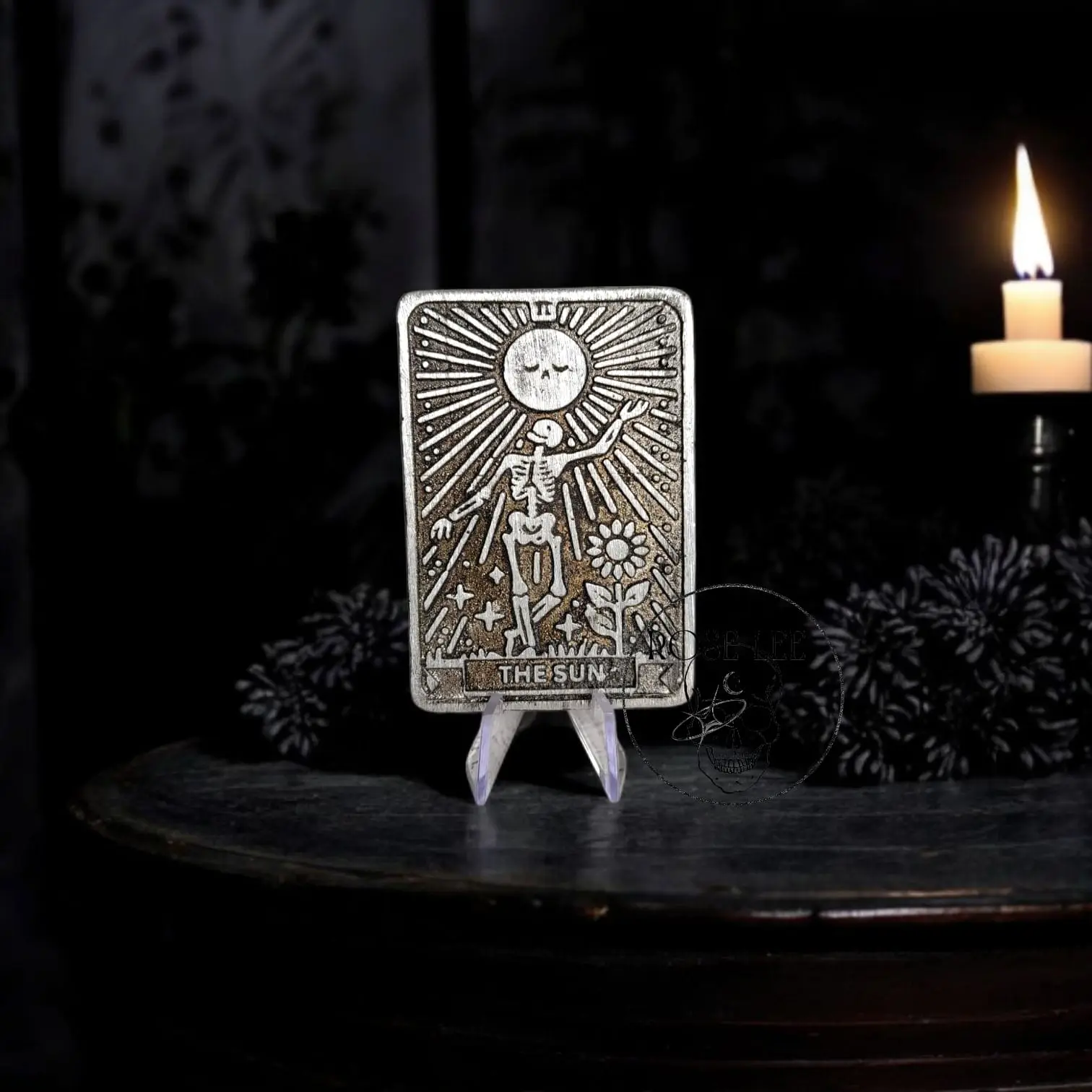 The Sun – Metal Tarot Card – Pewter Art